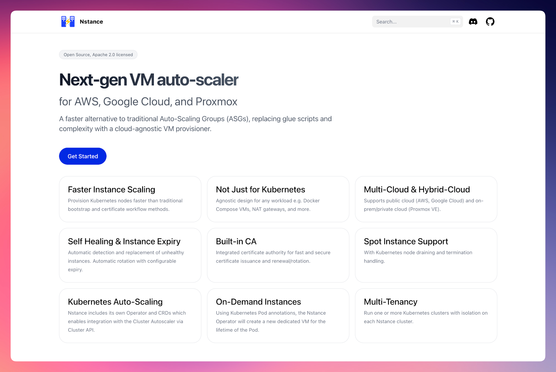 The new Nstance.dev website contains extensive documentation
